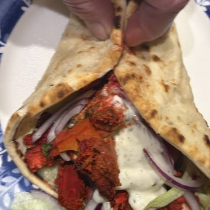 Greek gyros with homemade flatbread